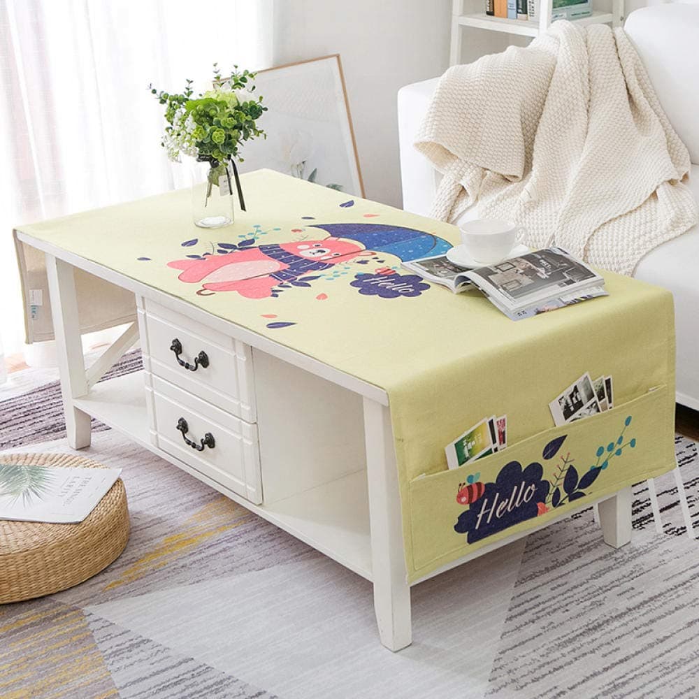 Table Cover Protector Rectangle Table Wipe Coffee Table Tablecloth Waterproof Table Mat Cotton Linen Art Tv Cabinet Cover Cloth Rectangular Tablecloth-Cb001_50*160Cm Waterproof Upgraded Version
