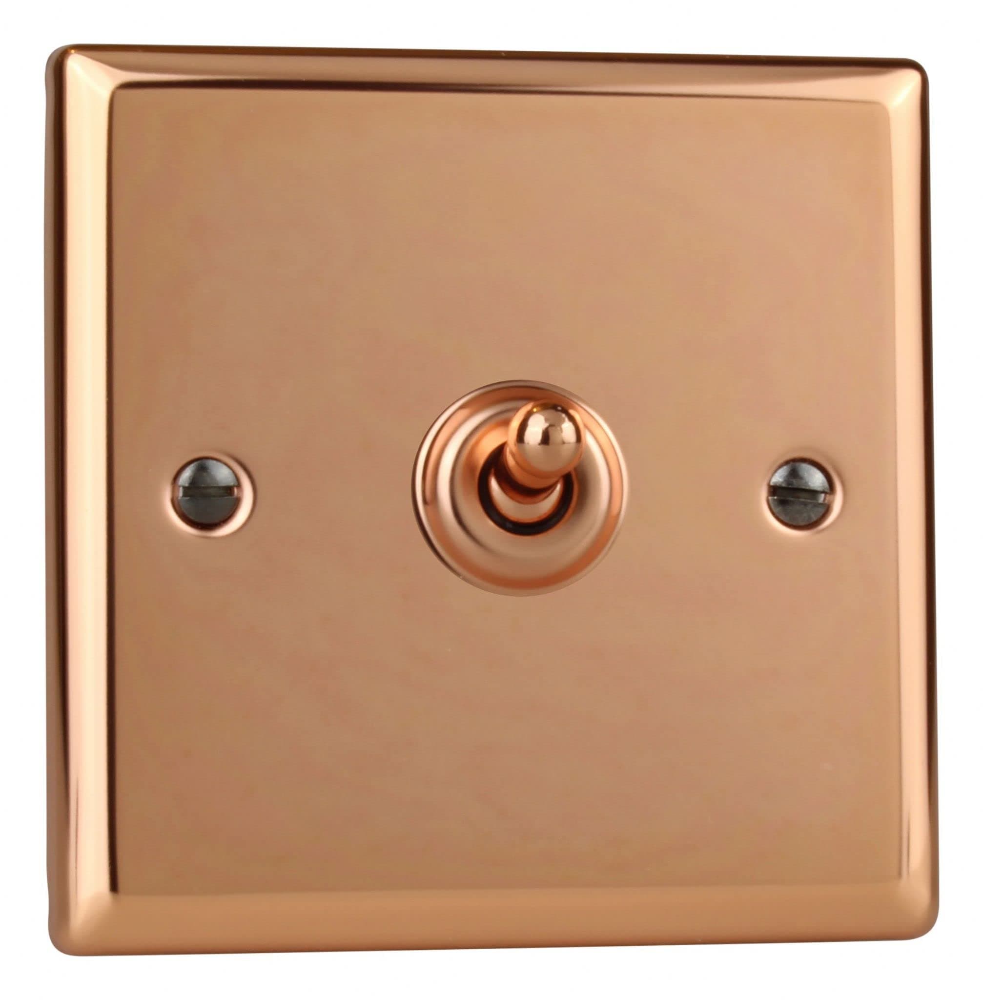 Varilight 1-Gang 10A 1- or 2-Way Toggle Switch Polished Copper