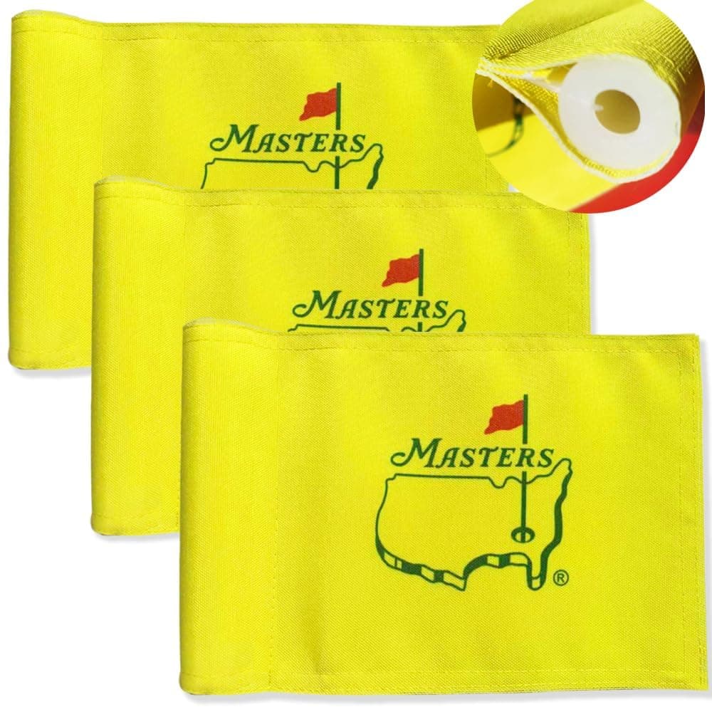 Kasflag Putting Pin Flag (8”x 6”,3 Pack Double Sided) Practice Putting Flag with Regulation Tube Flag Nylon Mini Pin Flags