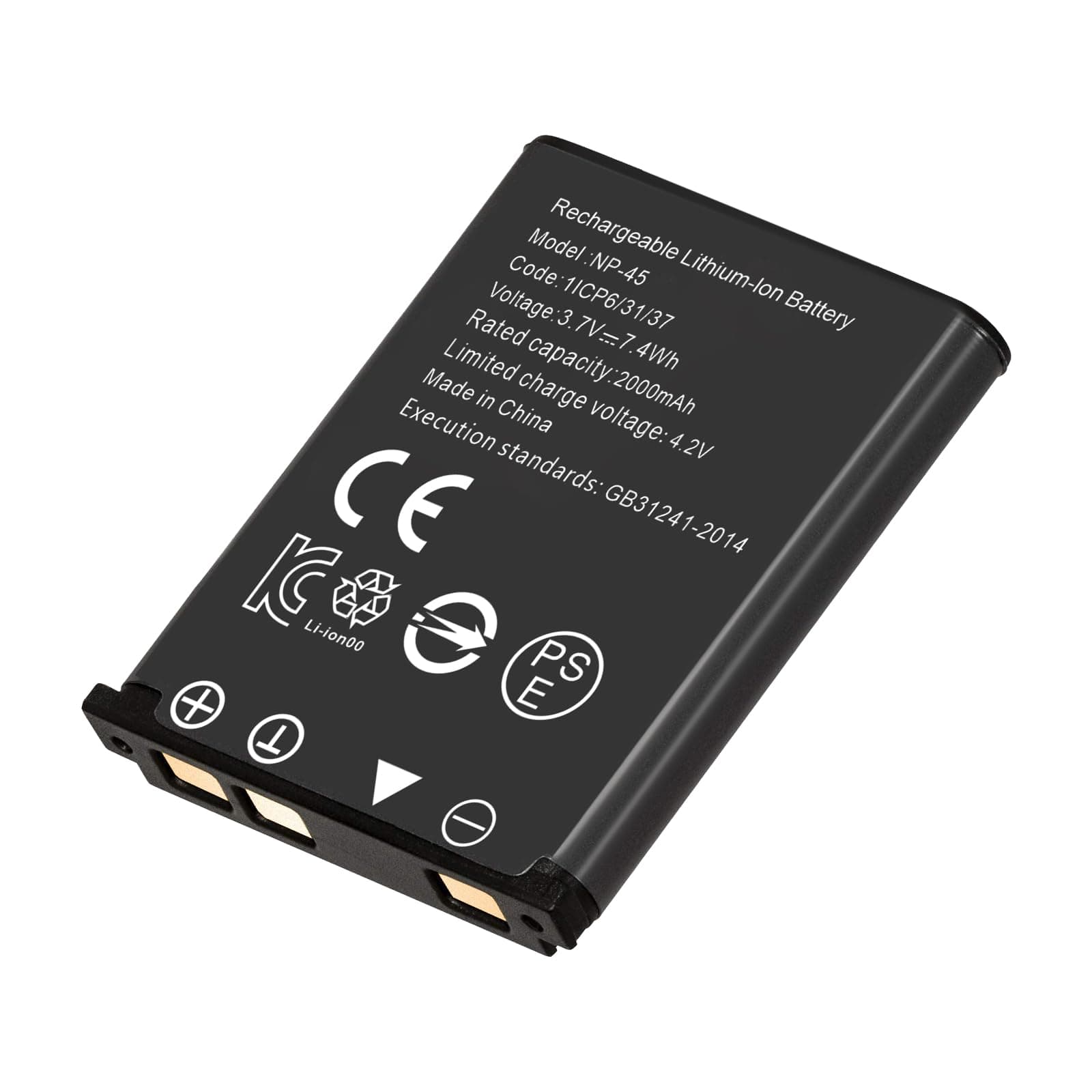 (1 Pack) NP-45 Battery, 2000mAh High Capacity Li-ion Replacement Battery for SFujifilm INSTAX Mini 90 Fuji FinePix XP140 XP130 XP120 XP90 XP80 XP70 XP60 XP30 XP20 T560 T550 T510 T500 T400 T360