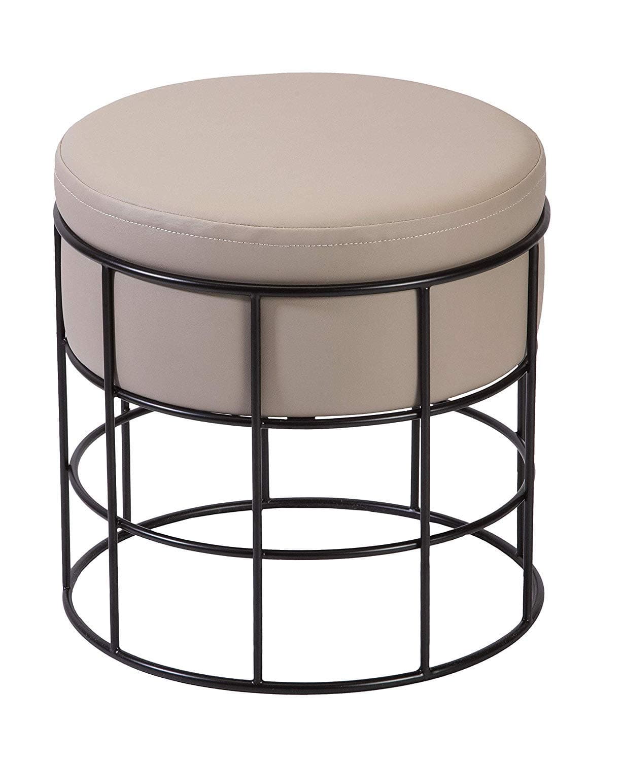 PSYGN™ Perfect Posture Iron Pouffes & Ottomans Stool (Light Brown) (35x35x35 cm) (PI-SS-129-CH) (35X35X35 cm, Light Brown)