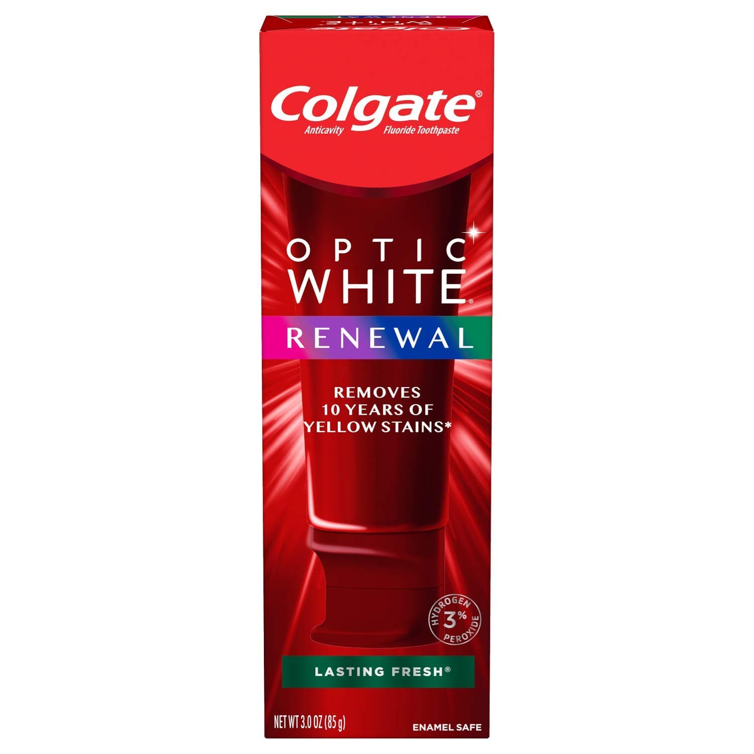 Optic White Renewal Teeth Whitening Toothpaste, Lasting Fresh, 3 oz (Pack of 2)