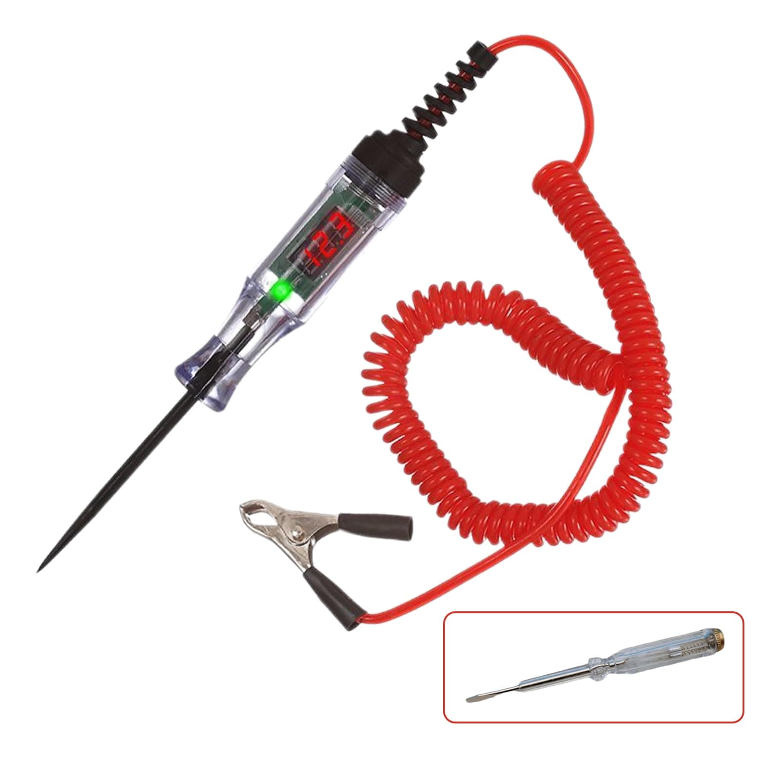 Circuit Tester, Power Probe, 3-90V DC Voltage Tester with Digital Test Light Flashlight, Measures Polarity Continuity, for Automotive Fuse Tester, Wiring Checking