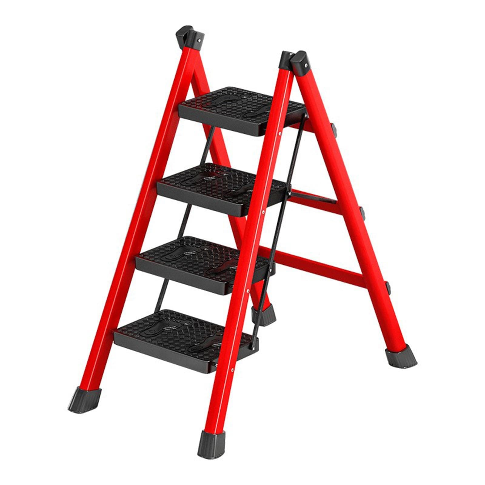 Step Ladder Folding Step Stool, Portable 4 Step Ladder with Wide Anti-Slip Pedal Folding Step Stool for Adults, Foldable Step Ladder for Stairs Home Indoor Outdoor Roof