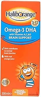 Haliborange Omega-3 DHA Syrup with Vitamins A, C & D | 300ml | Supports Brain, Eye, Bone & Immune Health for Children