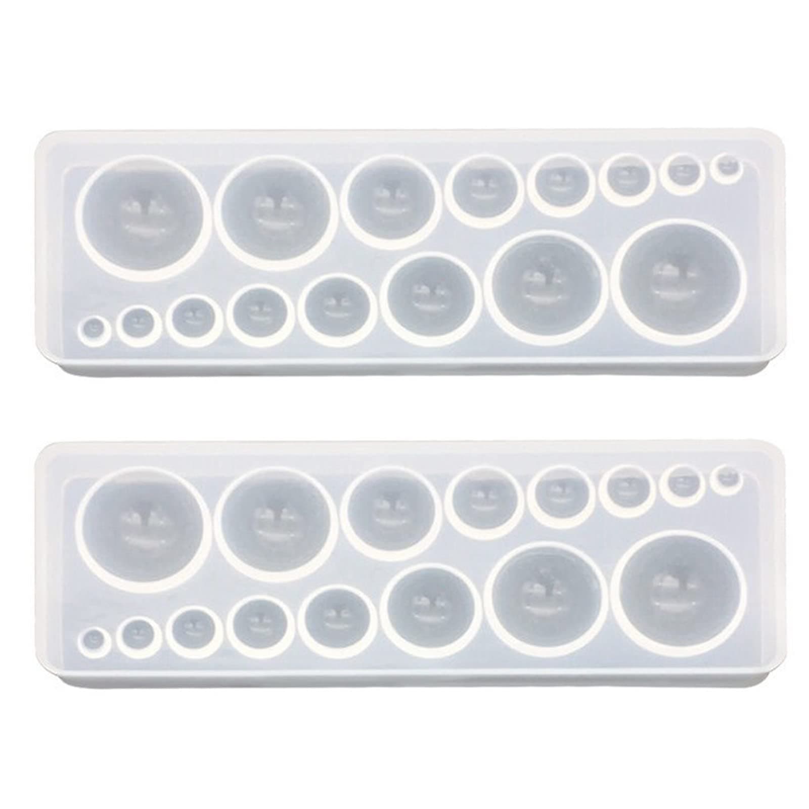 2PCS Cabochon Gem Silicone Mold, Clear Round Silicone Mold for Making Earrings Jewelry Making Crafting Projects