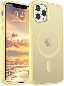 SUPFINE Magnetic for iPhone 11 Pro Max Case (Compatible with MagSafe) (Military Grade Drop Protection) Slim Translucent Matte Shockproof with Anti-Fingerprint Phone Case,Buttercream Yellow