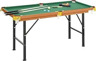 Soozier 55" Portable Folding Billiards Table Game Pool Table for Whole Family Number Use with Cues, Ball, Rack, Chalk
