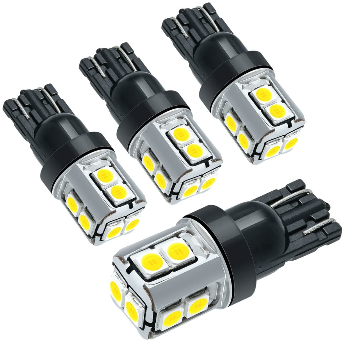 - T10 Extra Bright White Car Interior Exterior Replacement Bulb 168 175 194 2825 W5W etc. Size Map Dome Reverse Back Up LED Light 12V ~ 24V (Pack of 4)
