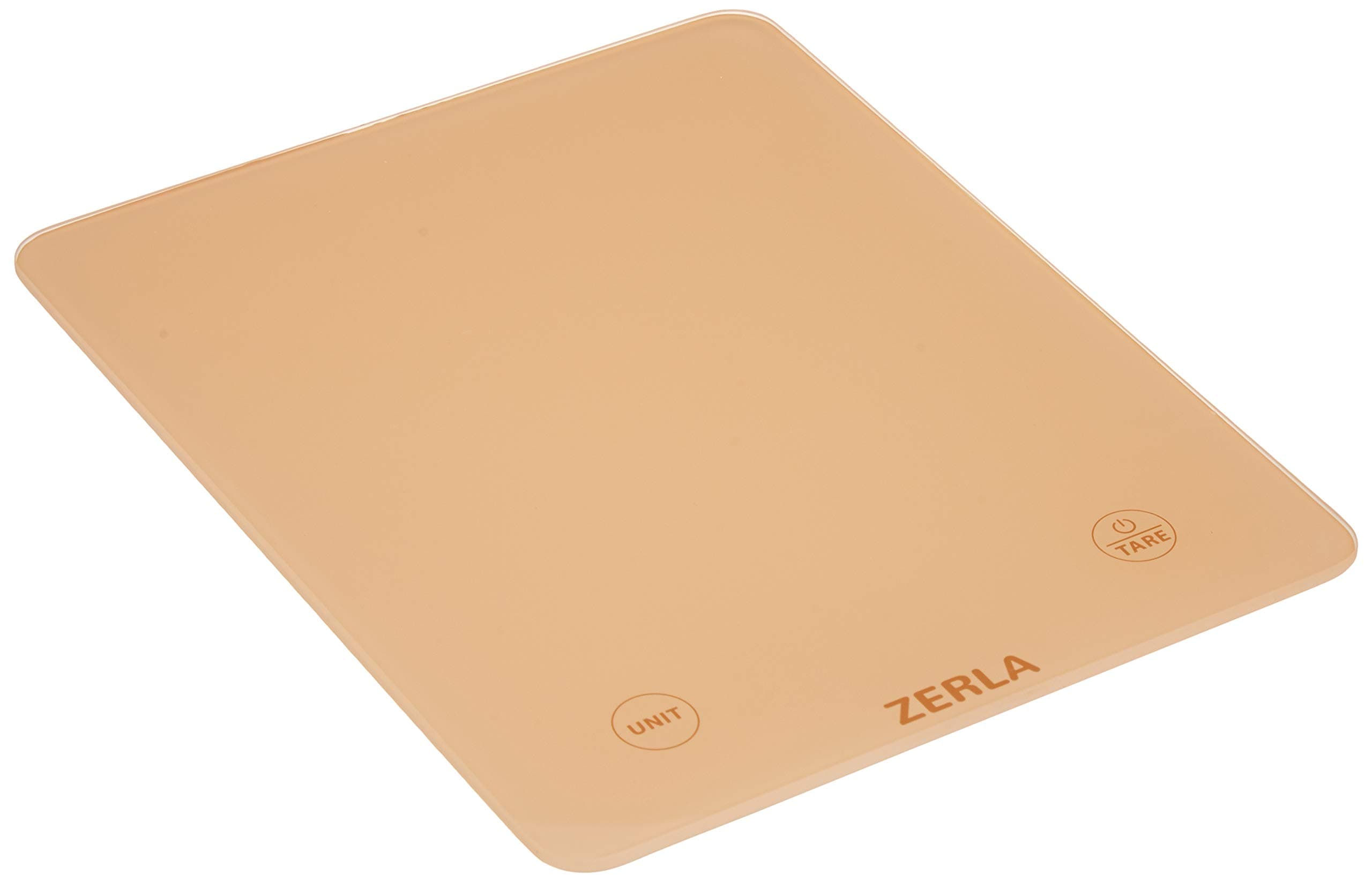 Kitchen Food Scale, ZERLA Multifunction Scale and LED Display, Glass Platform, Capacity Range from 1g to 11lb (5000g), Gold