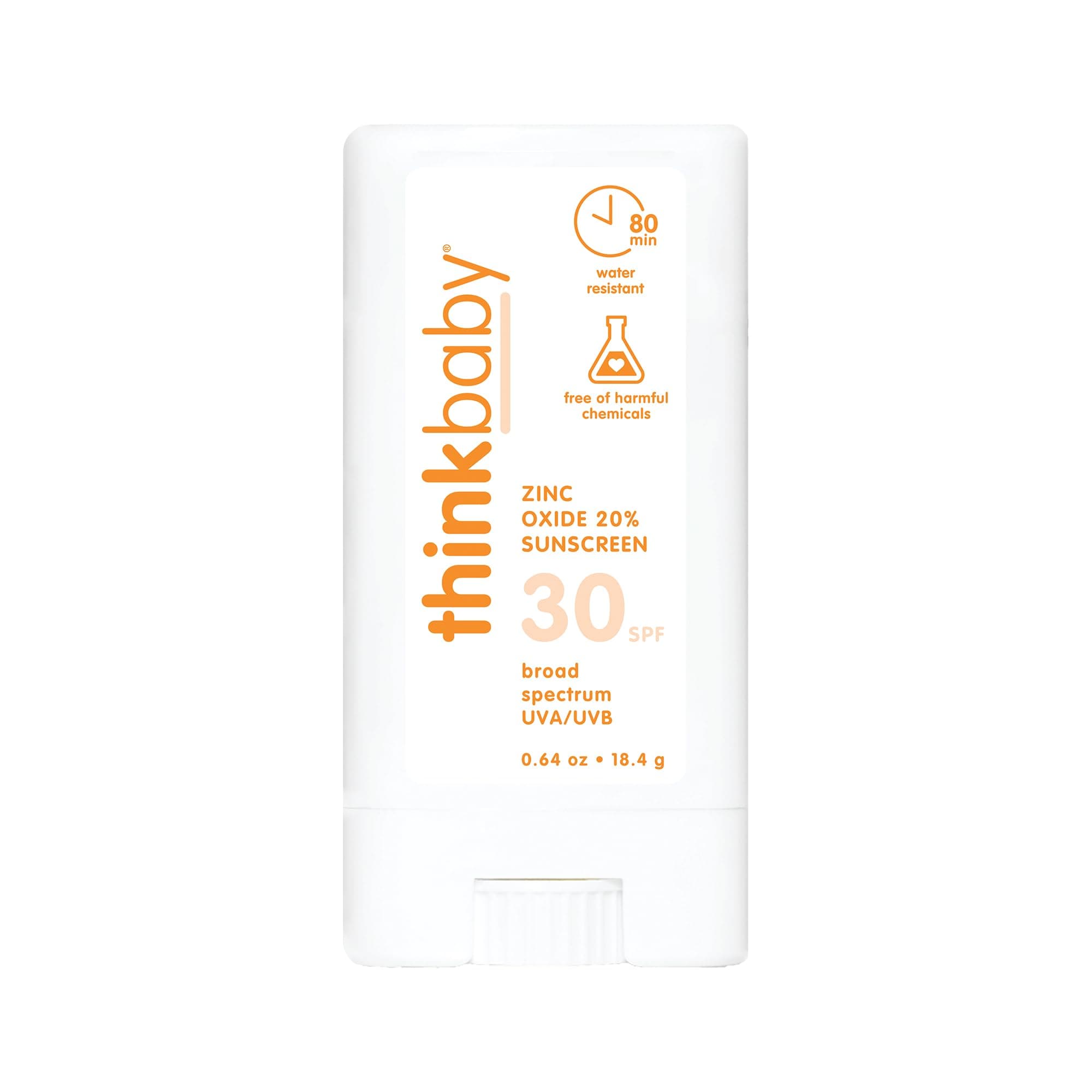 thinkbaby Sunscreen Stick, White/Orange, 0.64 Ounce