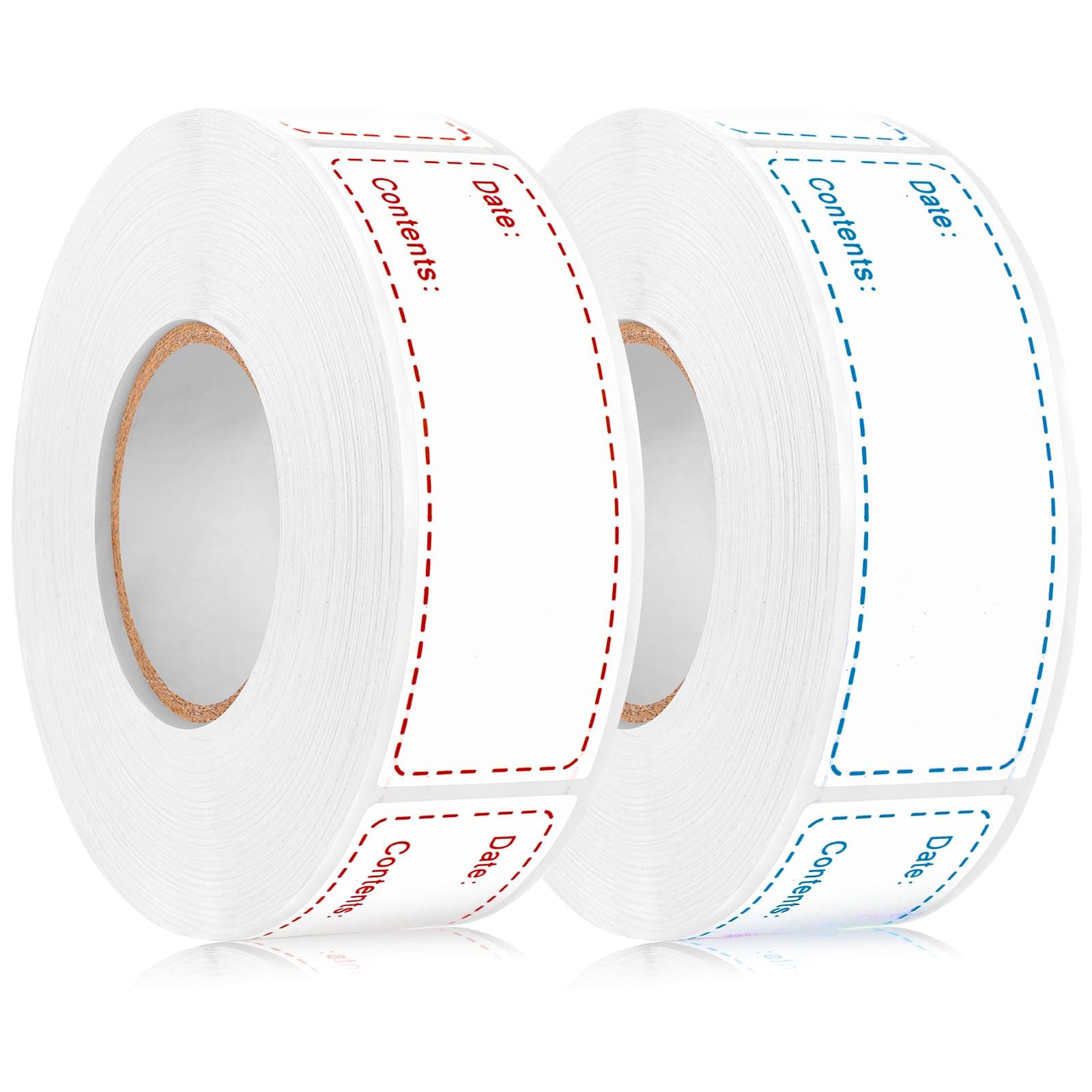 2 Rolls 1000 Pieces Removable Freezer Labels, 1 x 2 Inch Food Date Stickers