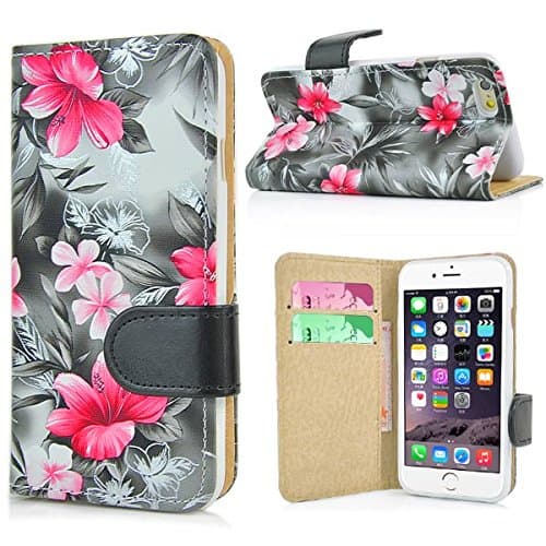 Flower Design Pu Leather Wallet with Stand Mobile Phone Case for Iphone 6 (4.7)