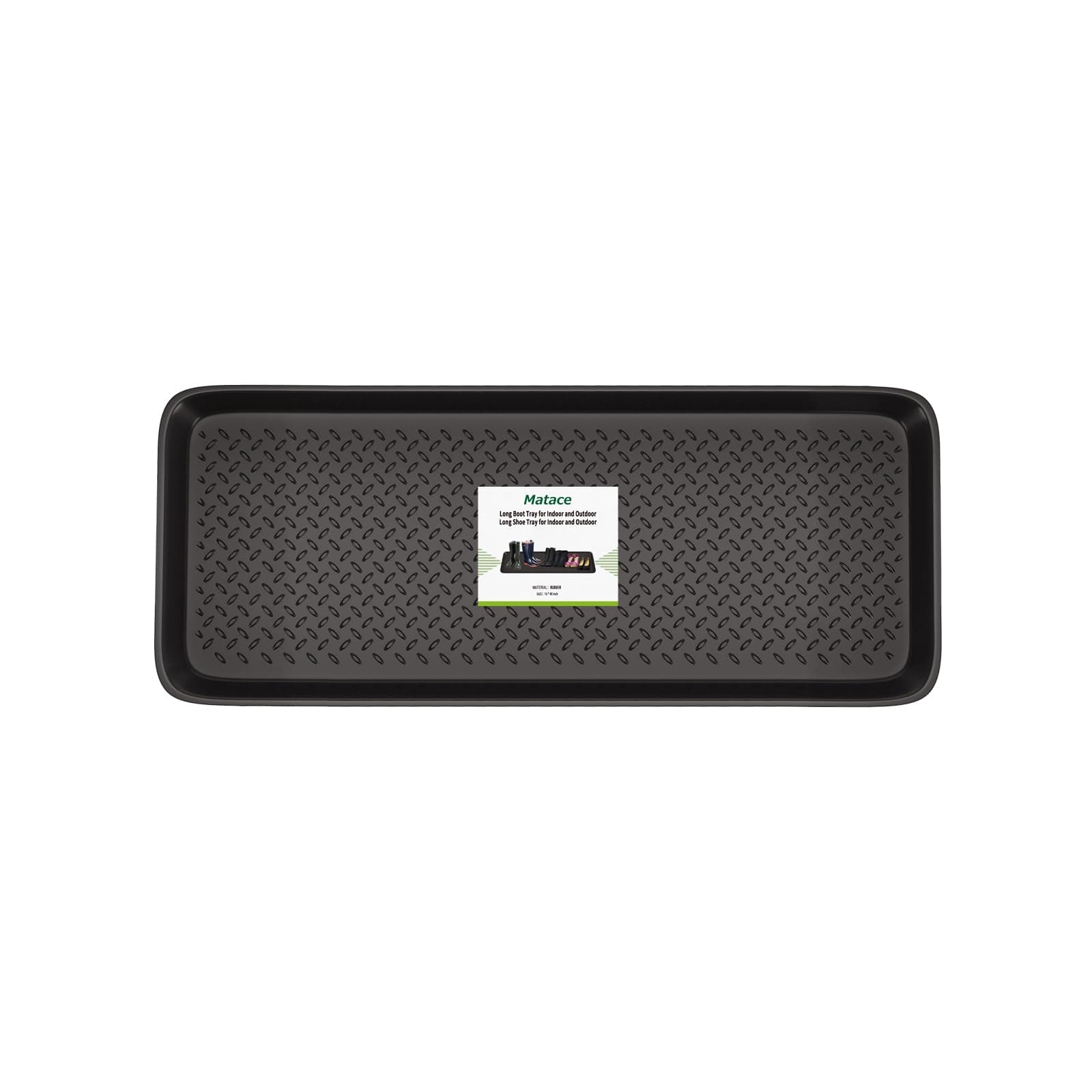 Matace 1 Pack Rubber Large Boot Tray for Entryway,Long Shoe Tray,Slim Boot Mat for Indoor and Outdoor Use, 16x40 in (Pack of 1)