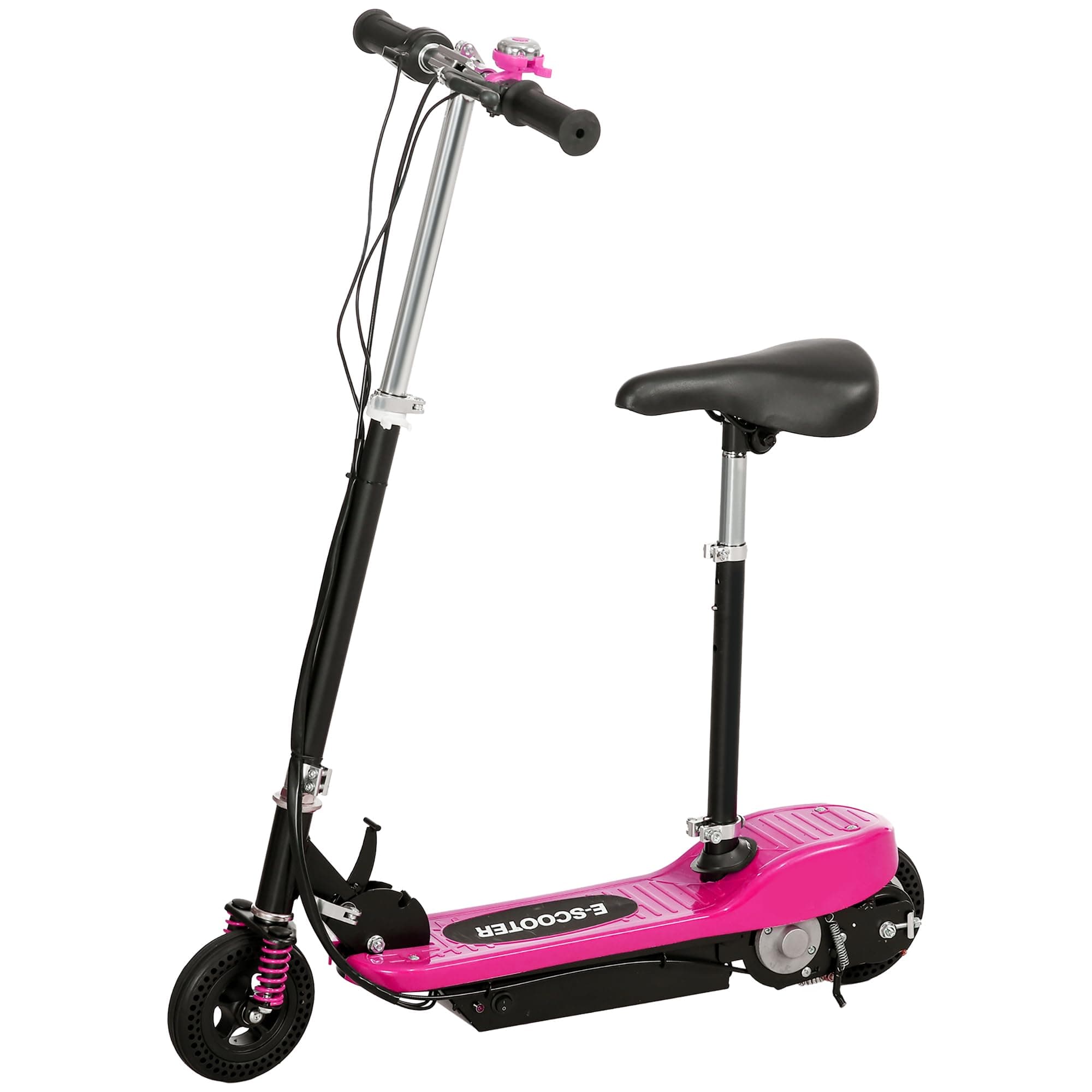 HOMCOM Foldable Ride on Powered Scooter, 120W Motor, with Warning Bell, 15km/h Maximum Speed, Maximum Range 8 KM, for Ages 6-14 Years