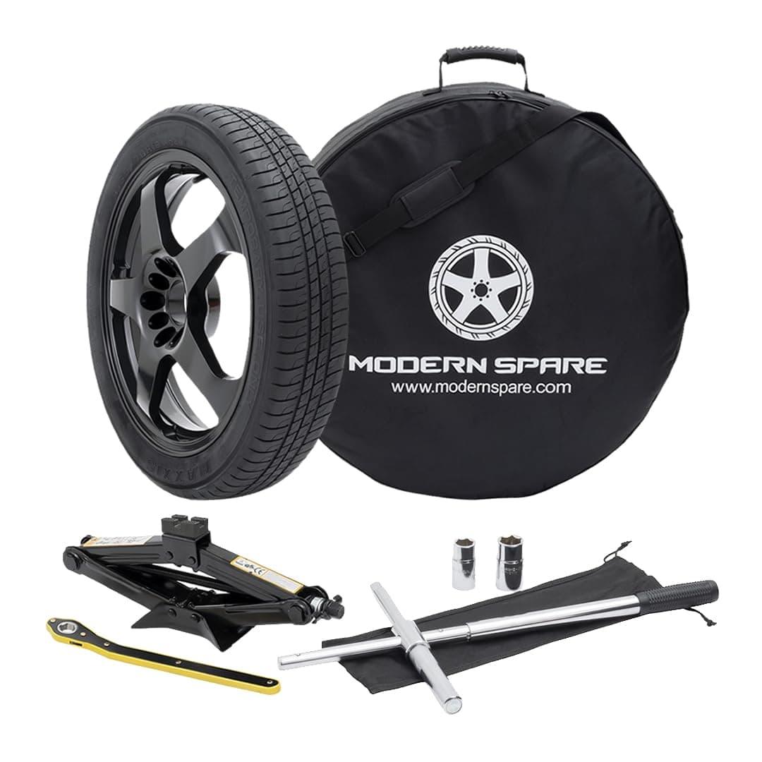 Modern Spare Complete Compact Spare Tire Kit With Carrying Case - Fits 2008-2020 Dodge Challenger