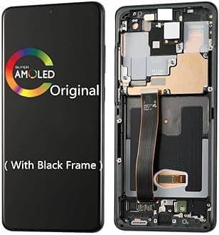 6.9" Original AMOLED for Samsung Galaxy S20 Ultra LCD Screen Replacement S20Ultra 5G G988 G988U G988BU1,G988W,G988B/DS Touch Screen Display Digitizer (with Black Frame)