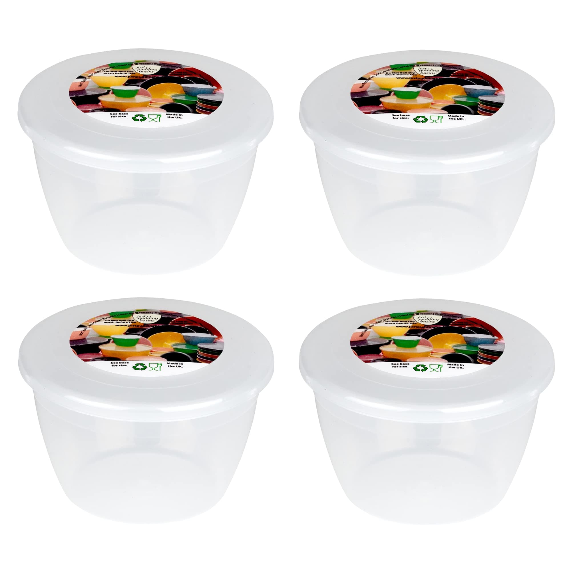 1/2 Pint Plastic Pudding Basins with Lids