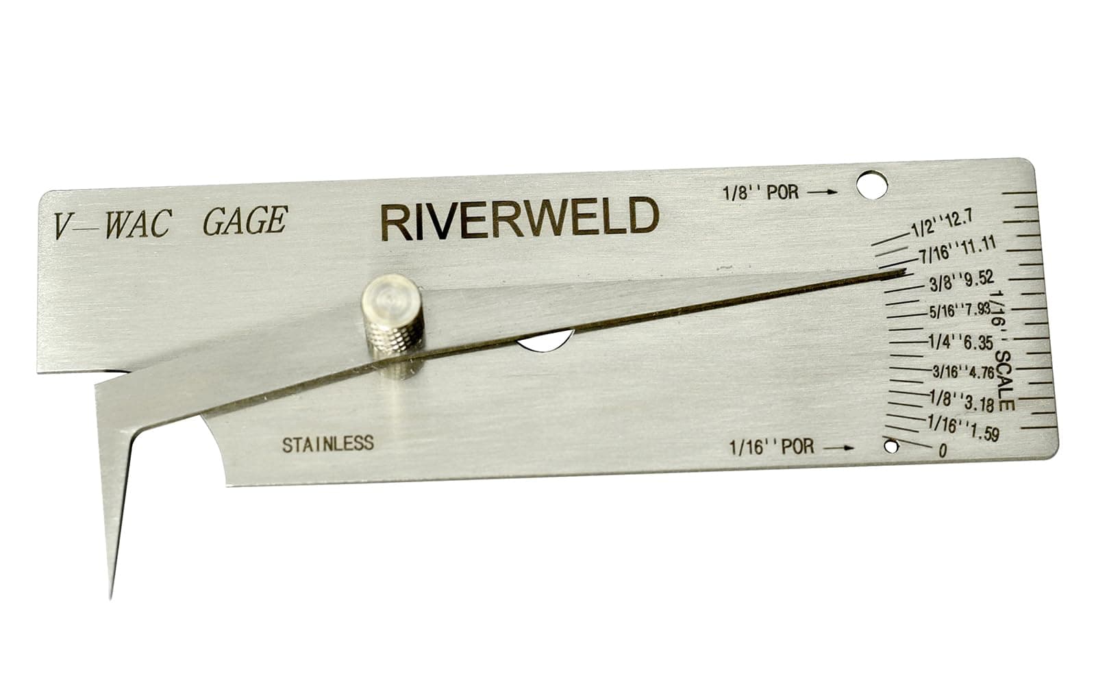 RIVERWELD V-WAC Single Weld Gauge Pit Depth Weld Gage Welding Inspection Thread Gauges Undercuts/Pits to 1/2 Inch by 1/32 Inch Increments Marks Inch