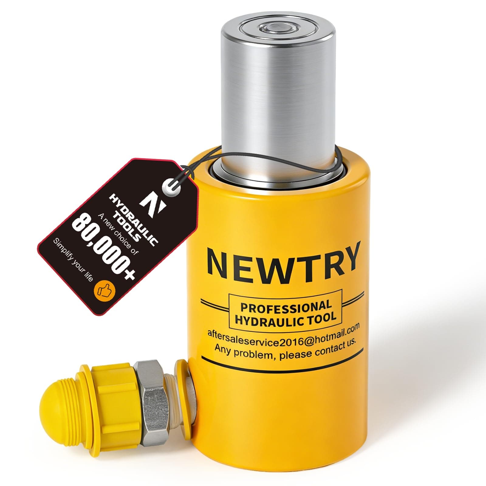 NEWTRY 10 ton Hydraulic Ram Jack Cylinder Short Type 2” Stroke Porta Power Ram Industrial Lifting Jack Retract Automatically for Shipping Building Construction