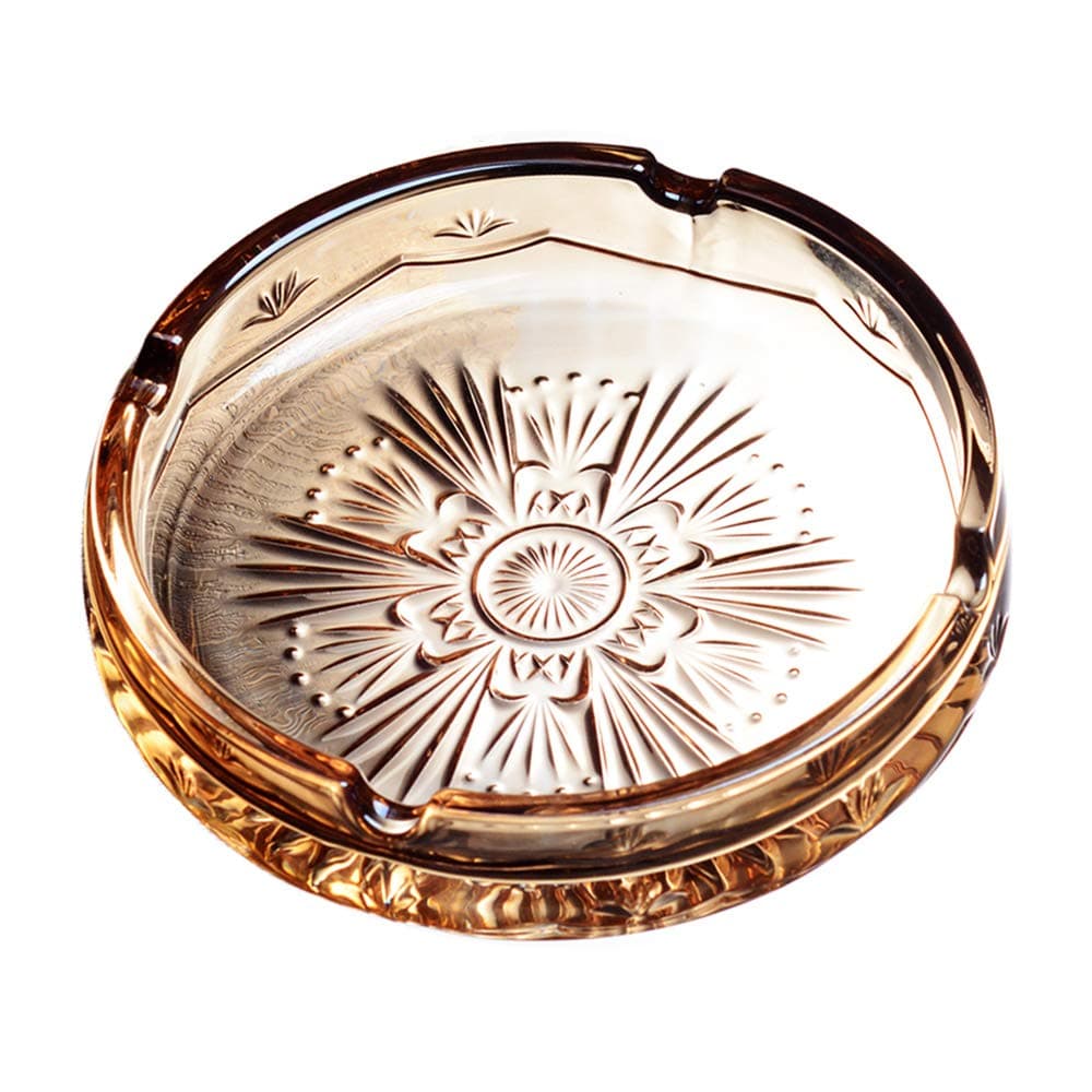 Amber Crystal Glass Ashtray.