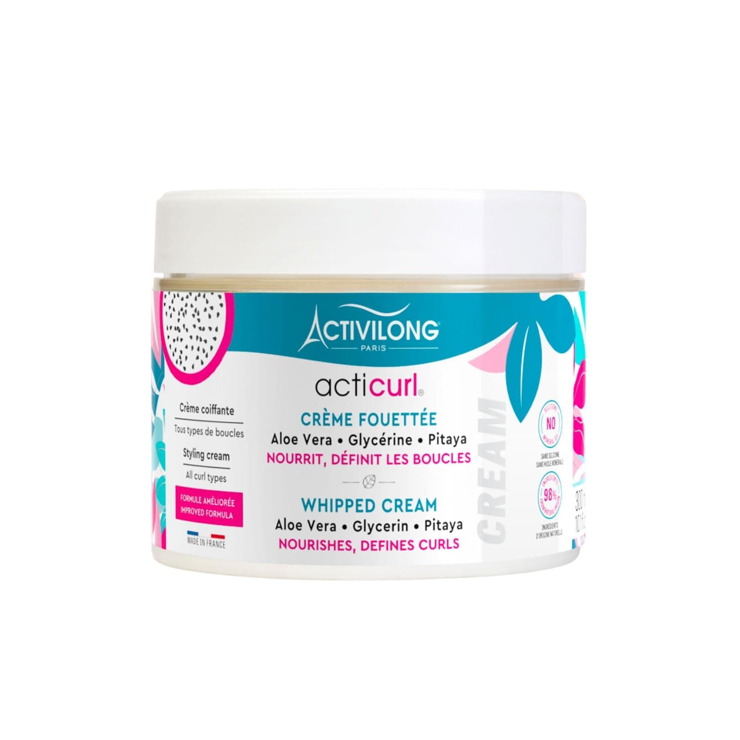 Acticurl Curl Whipped Cream – Define, Hydrate, and Style Your Curls Effortlessly – Infused with Dragon Fruit and Aloe Vera – Nutrition, Hydration, and Hold for Bouncy Curls – 300 ml.