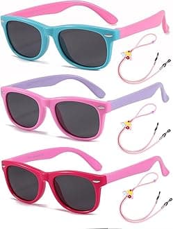 Flexible Kids Sunglasses Polarized Unbreakable Toddler Sun Glasses for Baby Boys and Girls UV400 with Case, Age 2-8