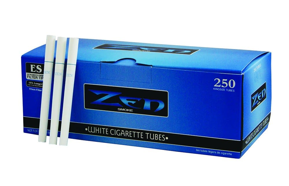 Five Zen White (Light/Blue) King Size tubes 250ct Box (5)