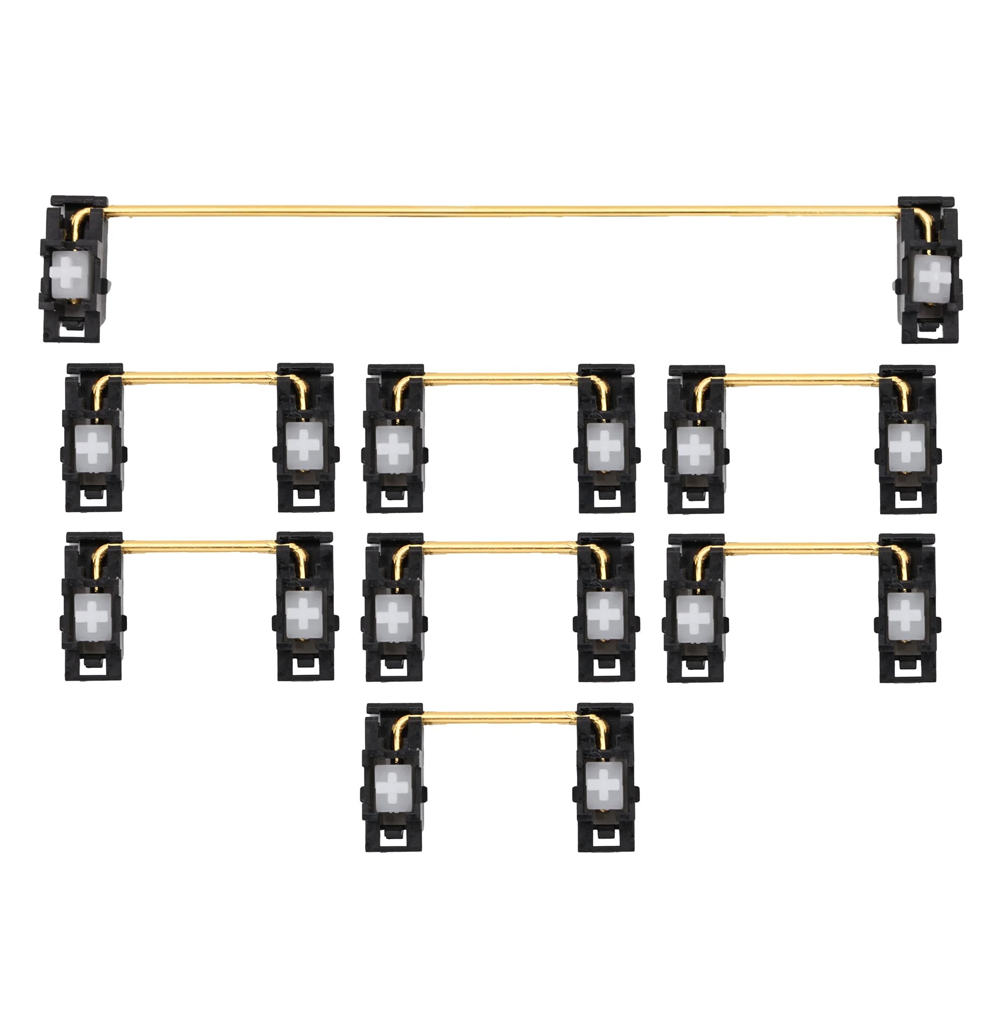 Everglide Panda Black White Gold Plated Plate Mounted Stabilizer for Custom Mechanical Keyboard Plate YC66 Zeeyoo 68 YC96 Womier (Panda S 104 x1)