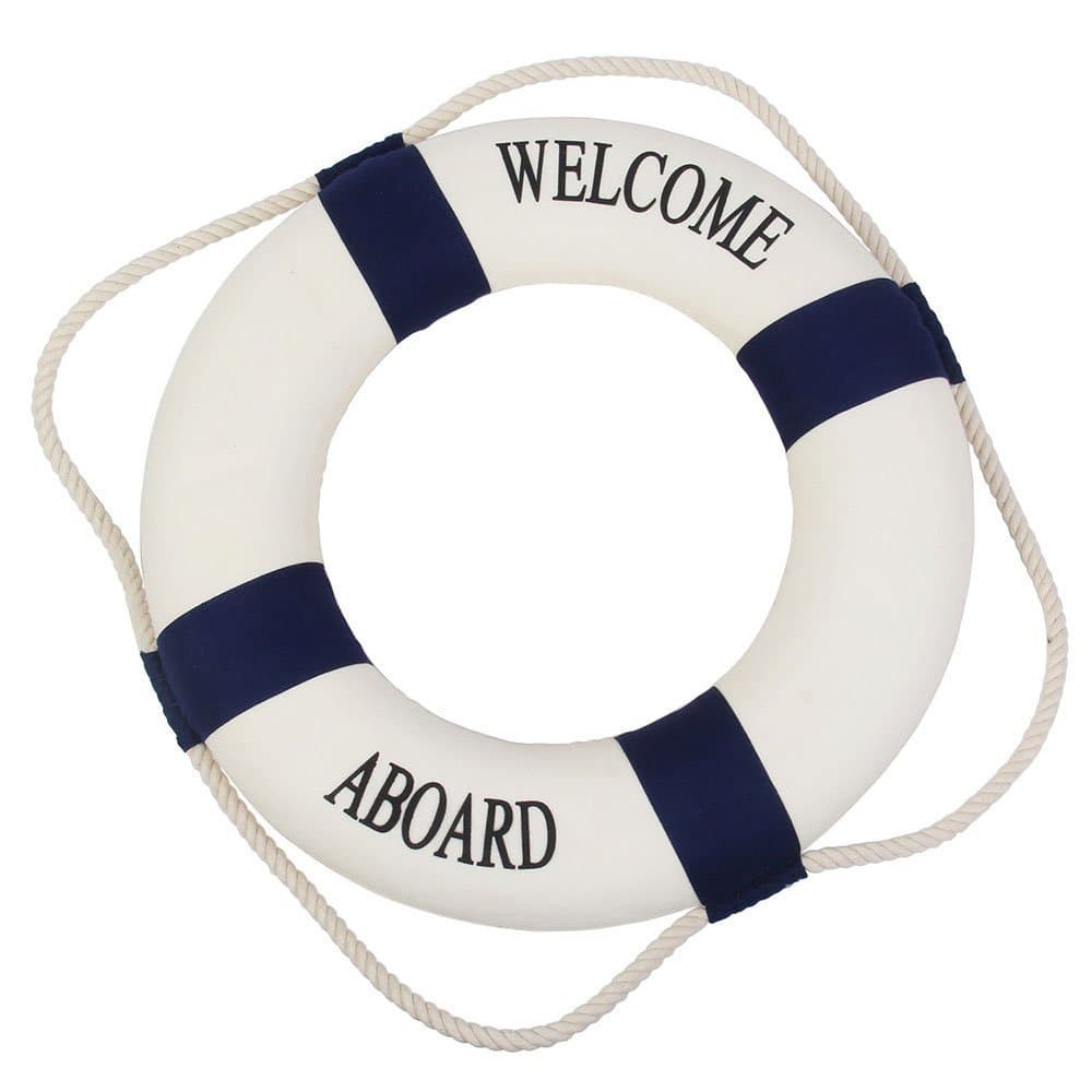 Drunce Welcome Aboard Cloth Life Ring Accent Nautical Decor Wall Modern Accessories