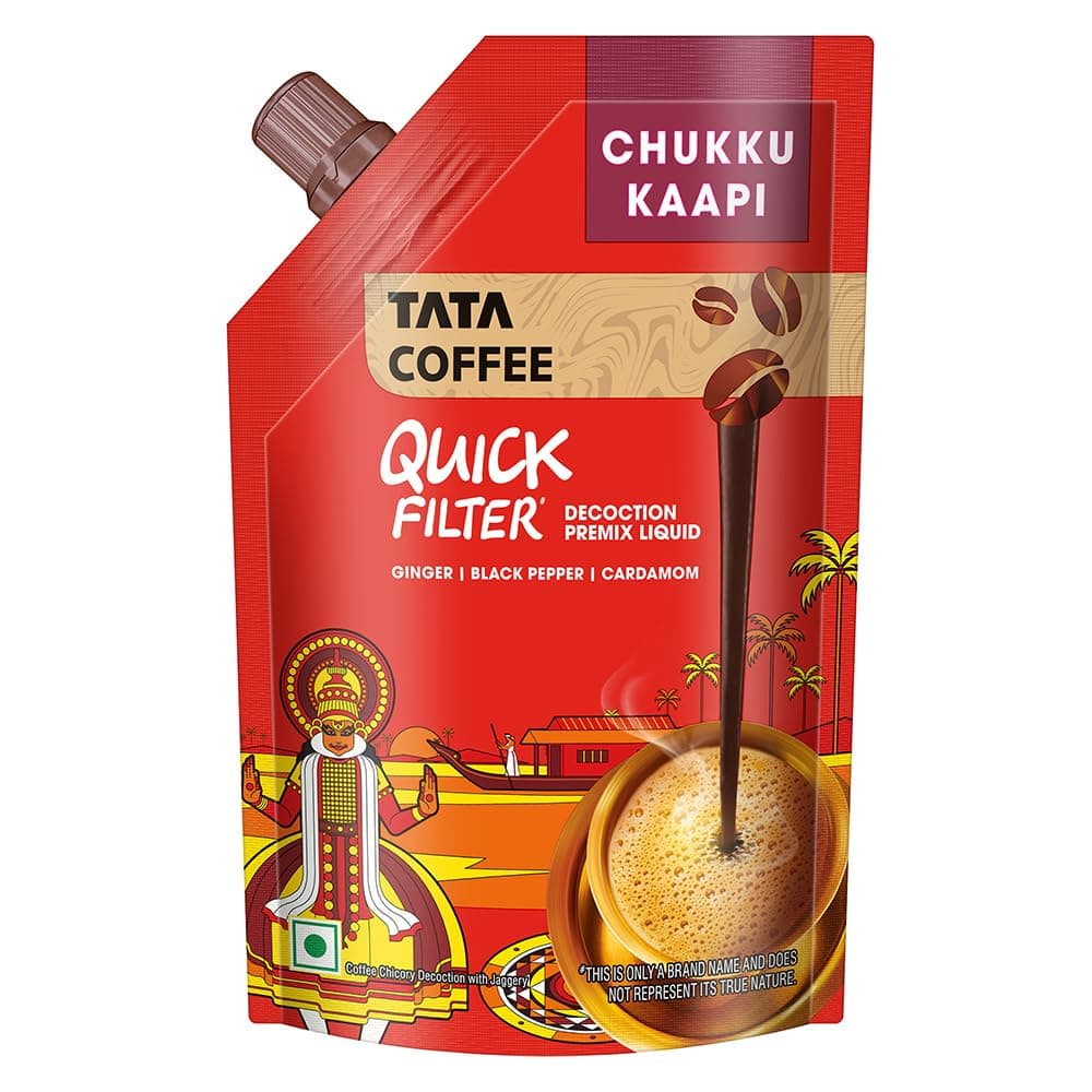 TATA COFFEE GRAND Quick Filter Decoction Premix Liquid,Chukku Kaapi,200Ml,Black Spices & Added Jaggery, Chicory Decoction Jaggery, Ginger,Black Pepper & Cardamom, Bottle