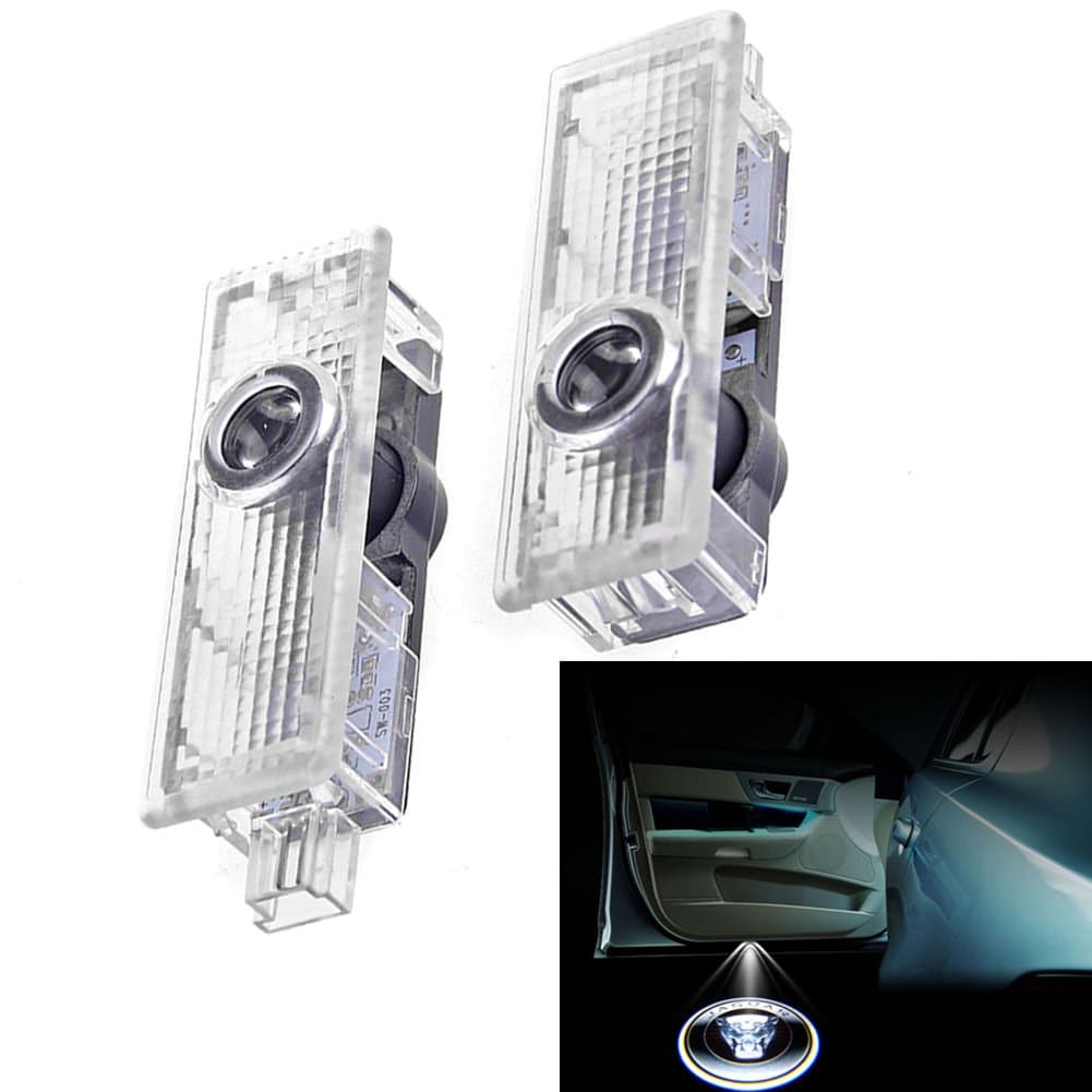 Pack of 2pcs Car Door LED Step Ghost Shadow Projector Courtesy Welcome Light For Jaguar XK XJ F-TYPE XE (Jaguar F-TYPE 2013-2016, LOGO:3)