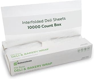 Restaurantware-RW Base 10.75 x 12 Inch Plastic Deli Sheets, 10000 Interfolded Butcher Plastic Wraps - Pre-Cut, Disposable, Clear Sandwich Wrap Sheets, Microwavable, Freezable