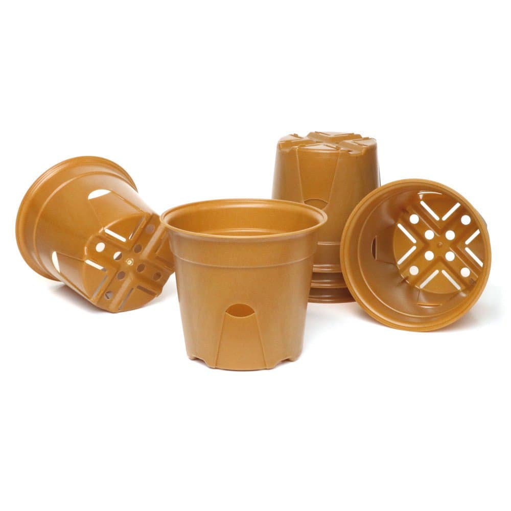 SelfEco Compostable Self-Feeding Seed-Starting Garden Pots - 4" Round - Bulk Case (250 Pots)