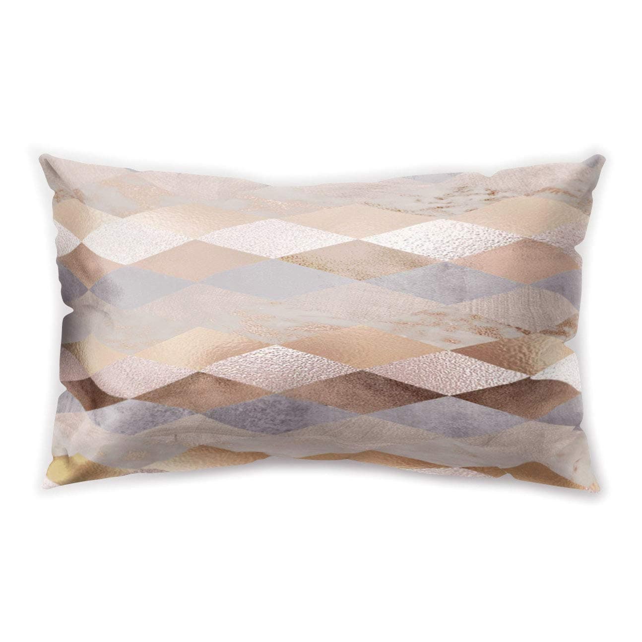 Hengjiang WEIANG Simple Style Rectangular Cushion(Without pillow inner) Marble texture Geometric Pink Gray Printing 12x20(30x50cm) Double-sided Soft Plush Pillow For Home Sofa Bed Decorative