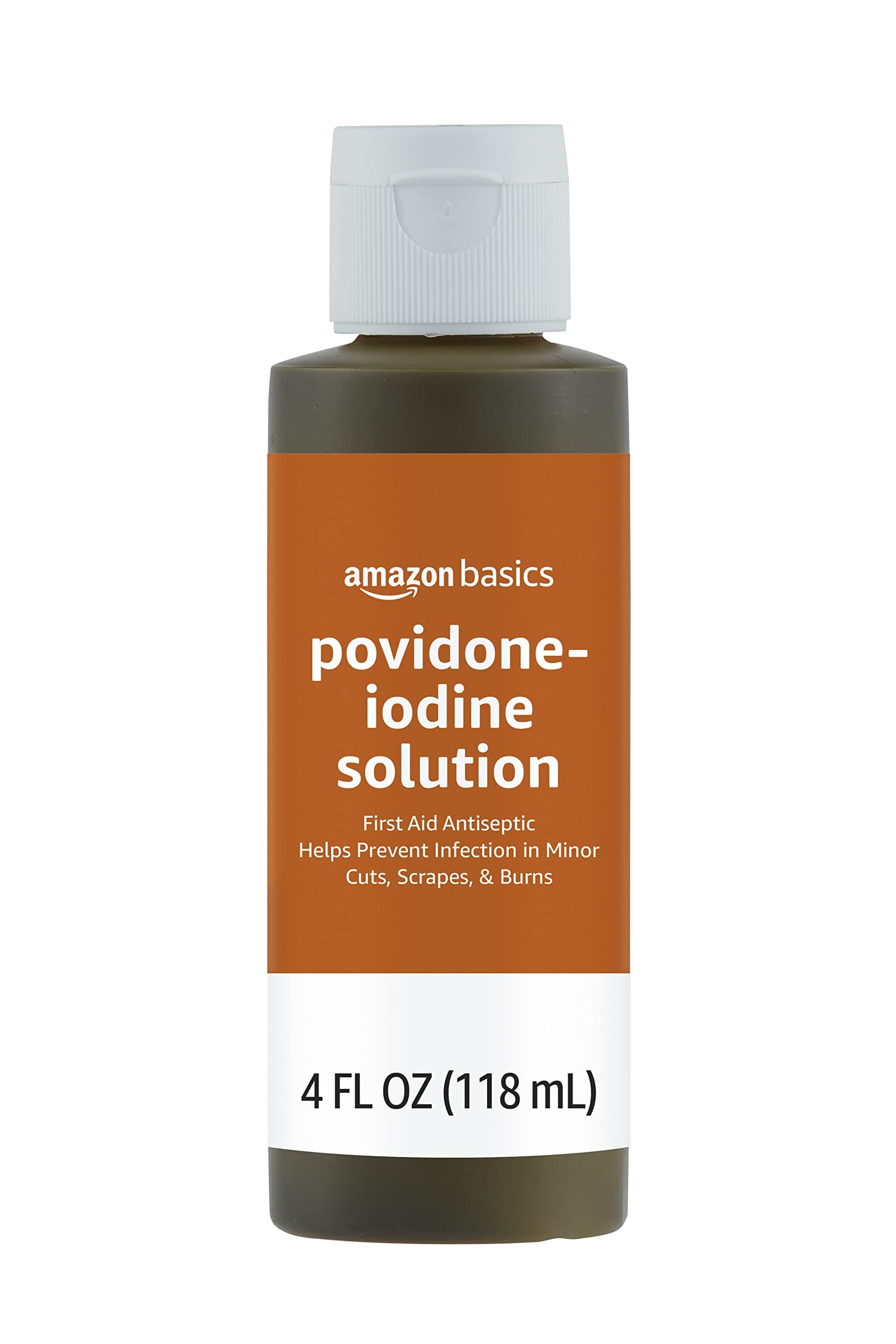 Amazon Basics First Aid Antiseptic, 10% Povidone Iodine Solution, Unflavored, 4 fl oz (Previously Solimo)