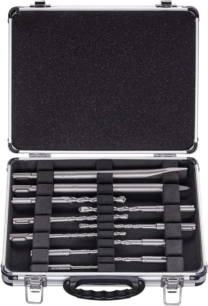 Professional 11-piece SDS Plus Mixed Hammer Drill Bit and Chisel Set (for Concrete and Masonry; Accessories for Rotary Hammers)