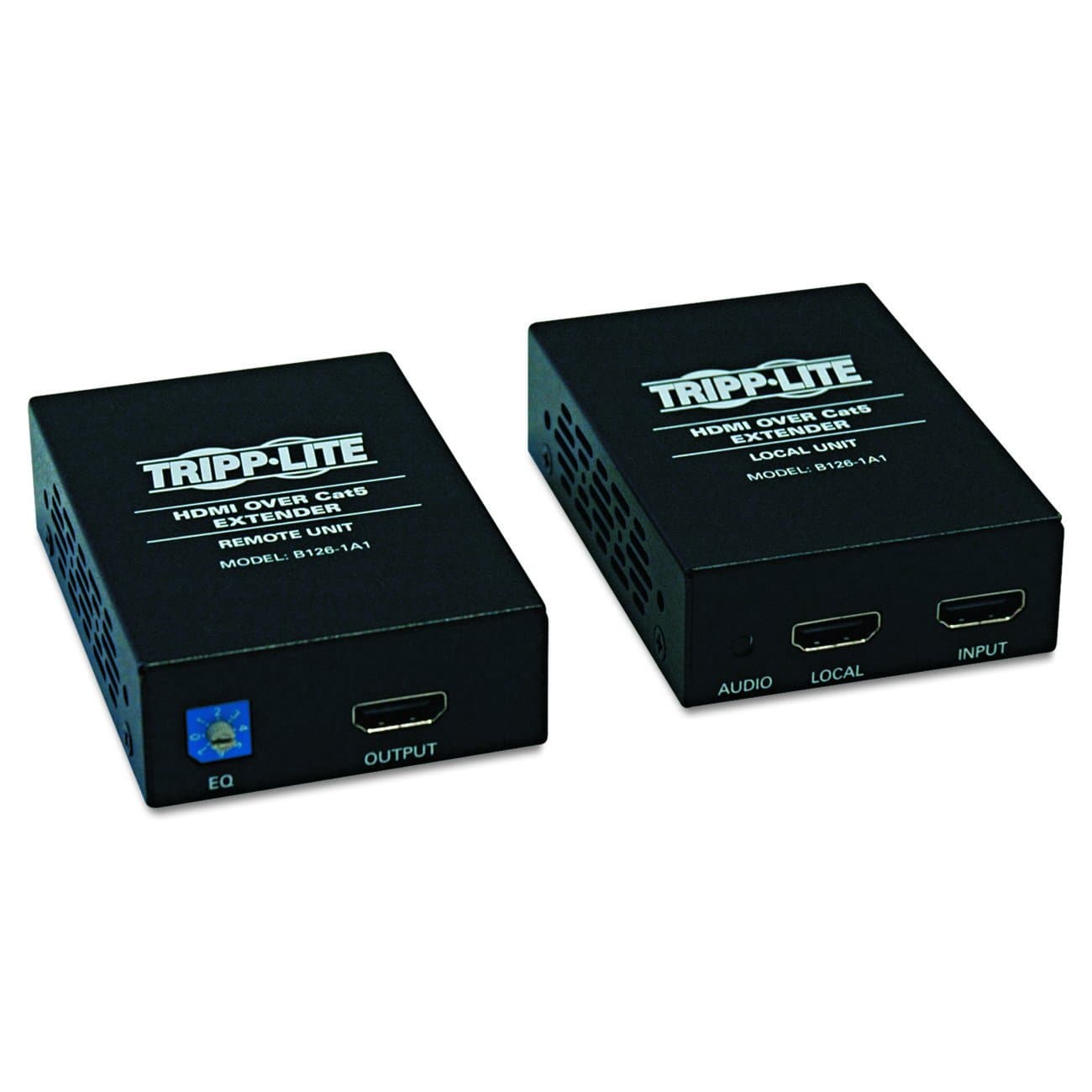 Tripp Lite HDMI Over Cat5 / Cat6 Ethernet Cable Extender for Audio/Video, Video Receiver and Transmitter, Extend up to 150 Feet / 45 Meters, 1920x1200 1080p at 60Hz, 1-Year Warranty (B126-1A1)