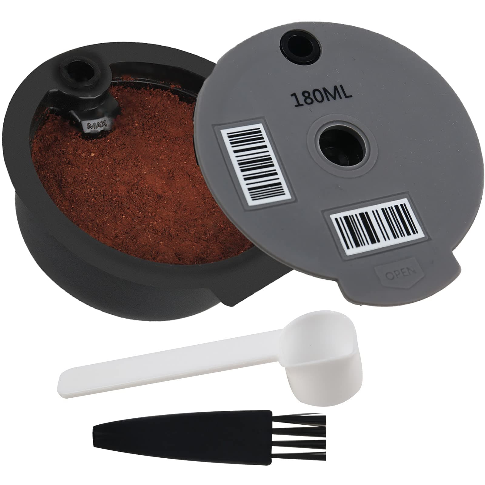 Reusable Coffee Capsule, Compatible with Bosch Tassimo Machines, Coffee Filter Refillable, Coffee Pods with Readable Barcode