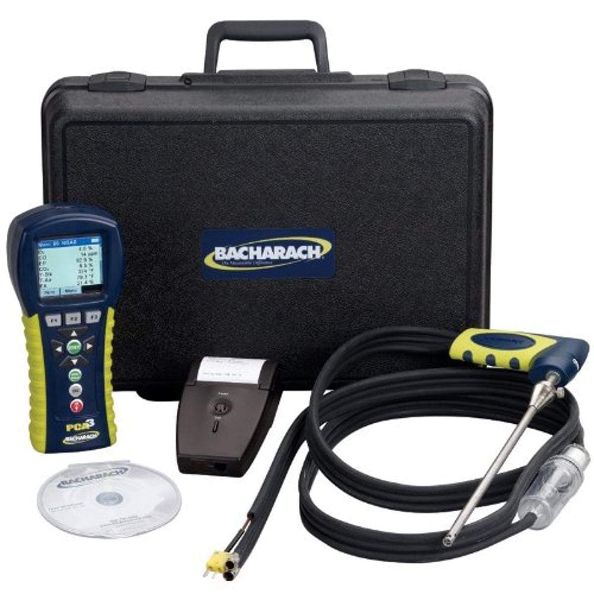 Bacharach PCA3 225 0024-8467 Portable Combustion Analyzer Kit, Includes O2, CO Sensor and Printer, European Based Calculation