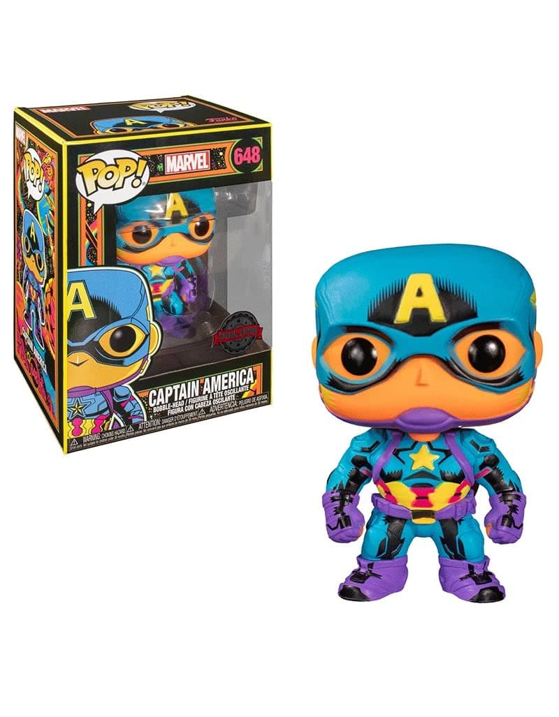 POP! Marvel: Black Light - Captain America - Marvel Comics - Collectable Vinyl Figure - Gift Idea - Official Merchandise - Toys for Kids & Adults - Comic Books Fans