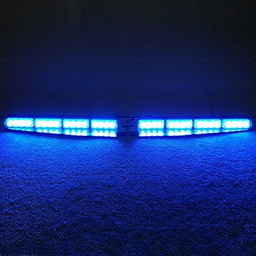 VSLED 2-16 LED 32 Watt Blue LED Light Car Truck Emergency Beacon Light Bar Exclusive Split Visor Deck Dash Strobe Warning LightBar …