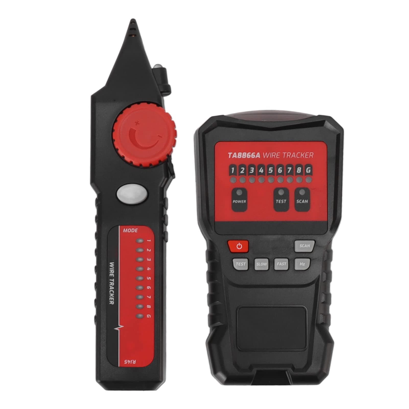 Network Cable Finder, Low Noise Handheld Flashlight Lighting Wire Tracer with Receiver for Communication Field