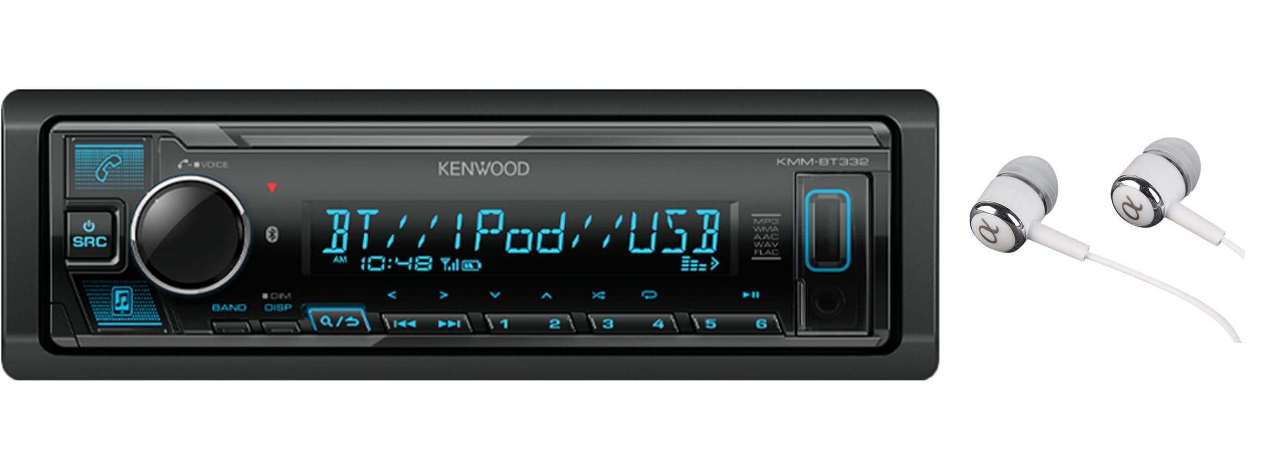 KDC-MP168U WMA/MP3 CD Receiver with Front Panel USB and AUX Input and Remote Control