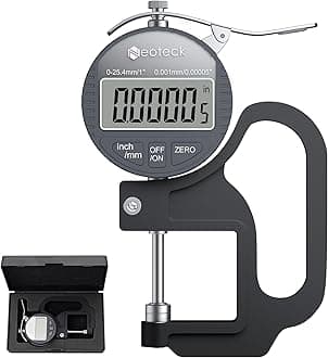 Neoteck Digital Thickness Gauge 1 inch/25.4mm, 0.00005"/ 0.001mm, Thickness Meter Precise Electronic Micrometer with LCD Display