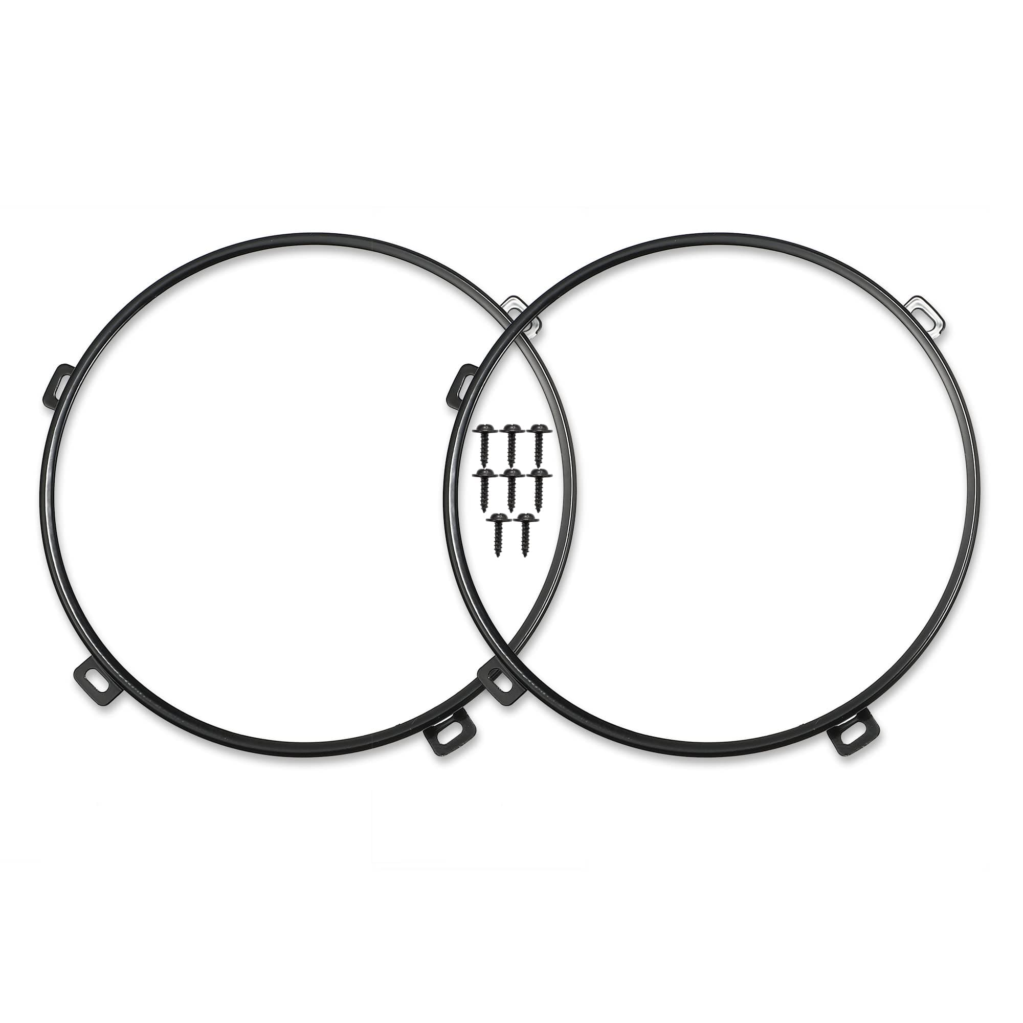 1 Pair 7 Inch Round Bracket Ring Headlamp Bracket Bezels Cover