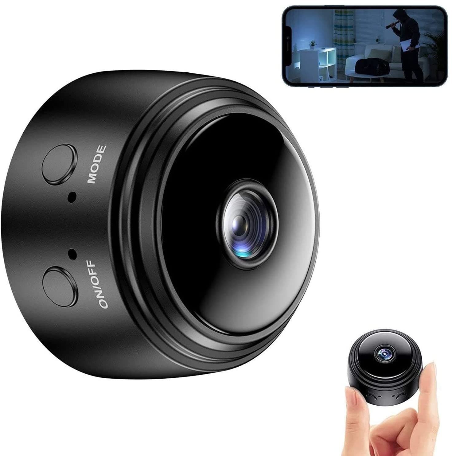 Mini Spy Hidden Camera WiFi Wireless Small Video Camera Full HD 1080P Night Vision Motion Detection Security Nanny Surveillance Cam Covert Cameras with App for Home Indoor Outdoor