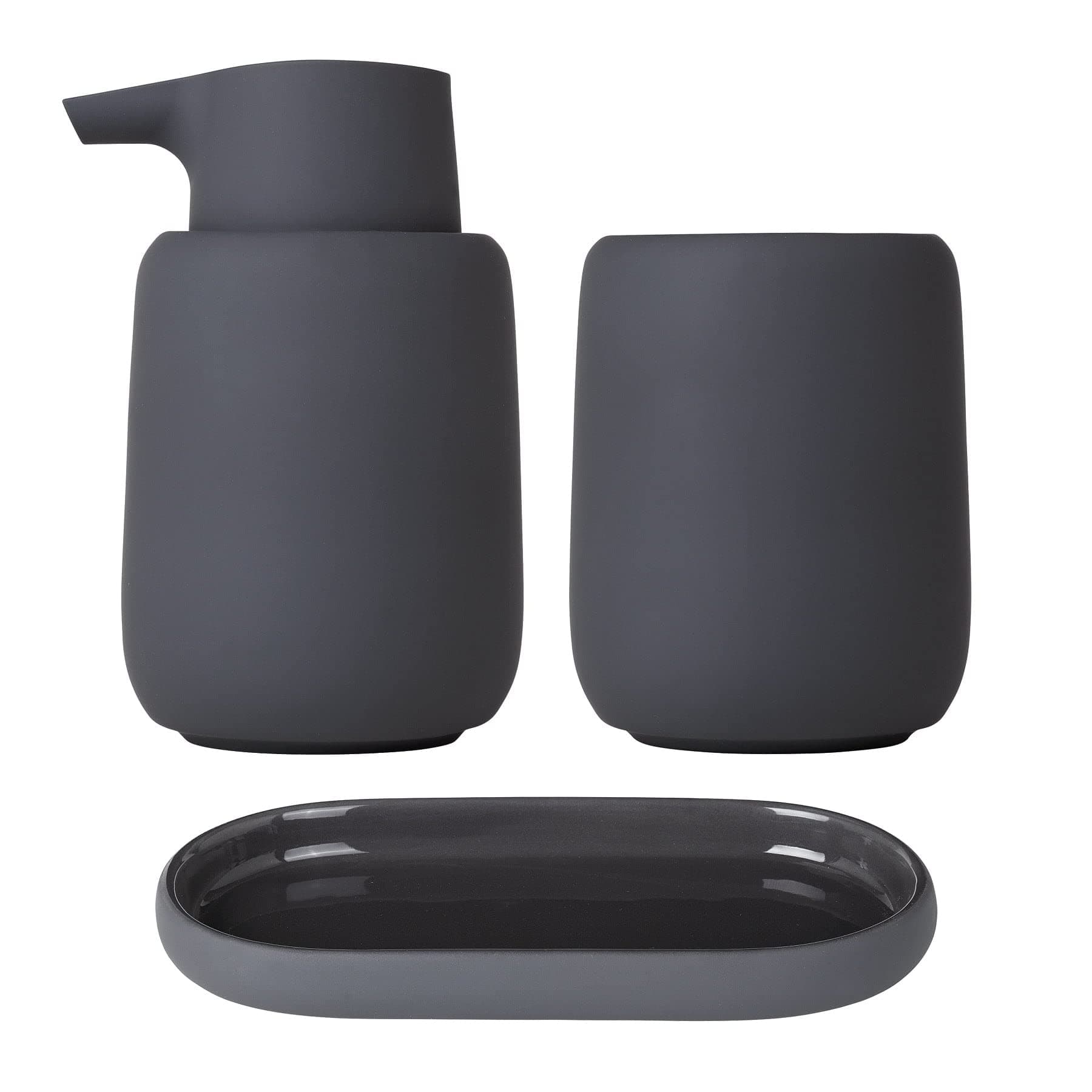 blomus SONO Bathroom Accessory Set in Magnet (Charcoal)
