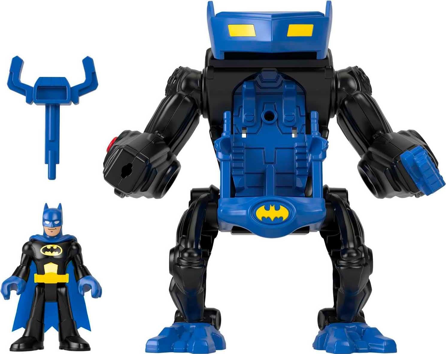 Imaginext DC Super Friends Batman Battling Robot with Poseable Figure and Lights for Preschool Pretend Play Ages 3+ Years, HGX79