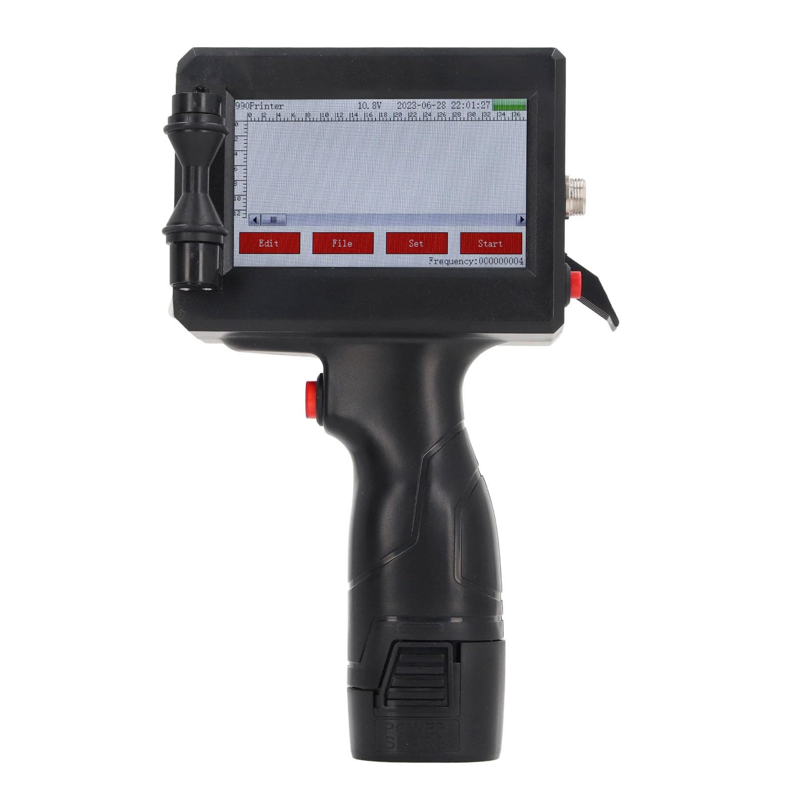 Cryfokt Handheld Inkjet Printer, 600dpi Portable Inkjet Printing Machine with 4.3 Inch Touchscreen, Adjustable Height Mobile Inkjet Coder for Wood, Plastic, Fabric, Paper, Plastic (UK